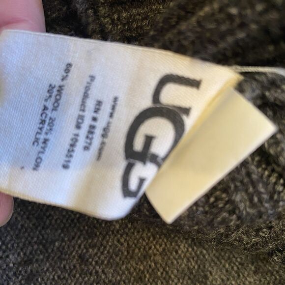 Ugg Sweater Womens L Gray Chunky Raelynn Turtleneck Ribbed Oversized Wool Blend - Picture 7 of 7